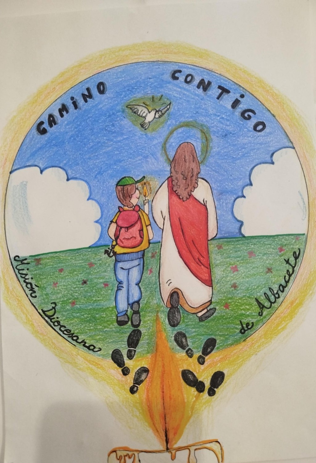 “Isabel, nuestra pequeña costalera, emociona a la Diócesis con su dibujo para la Misión”